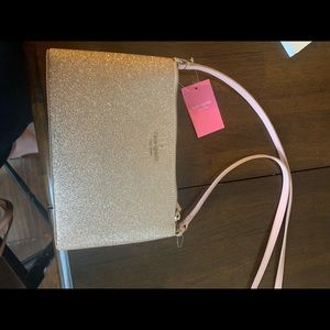 Kate spade glitter crossbody rose gold